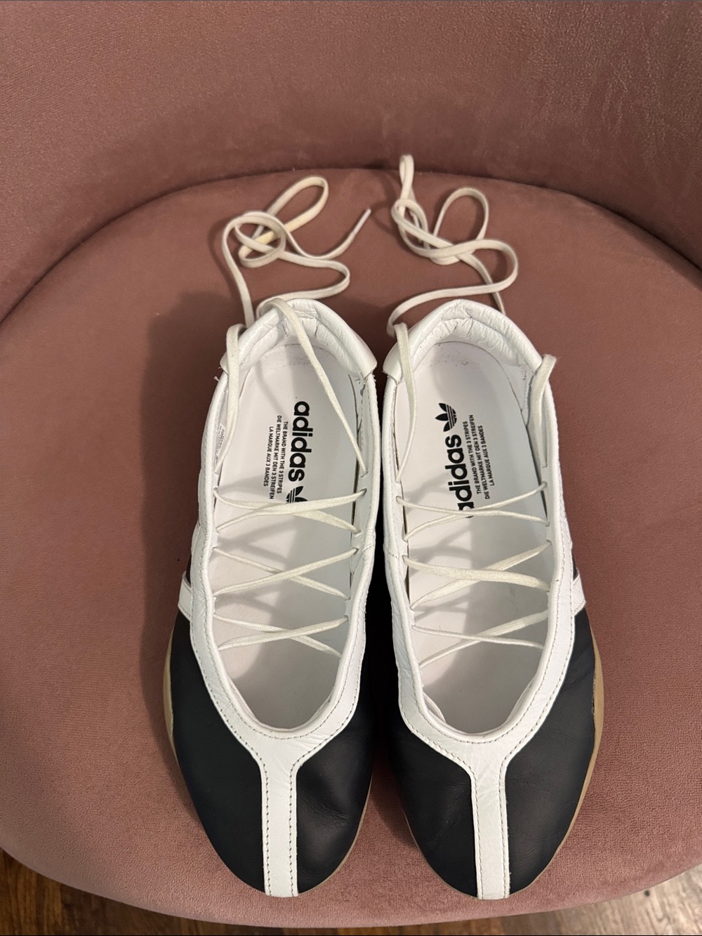 adidas Taekwondo Mei Women’s White and Black Lace-Up Ballet Sneaker